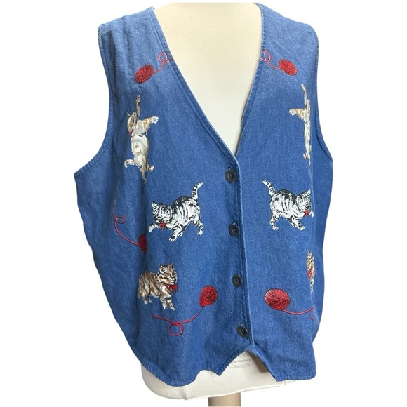 Blair Jackets & Blazers - 1990’s Blair Cat Embroidered Vest